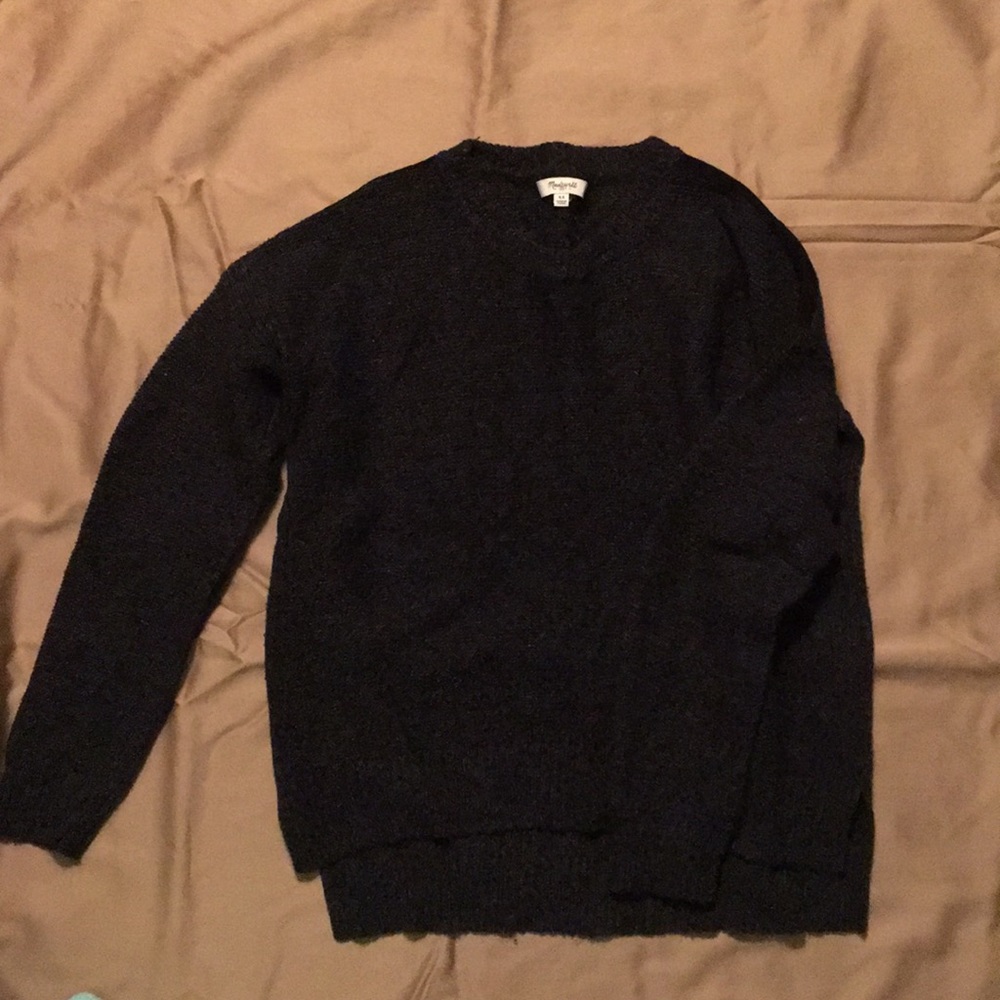 Madewell suede stripe sweater